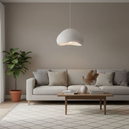 Brilagi - Pendellamp aan snoer WABI SABI 1xE27/40W/230V Ø 50 cm wit