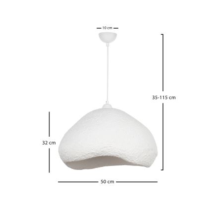 Brilagi - Pendellamp aan snoer WABI SABI 1xE27/40W/230V Ø 50 cm wit