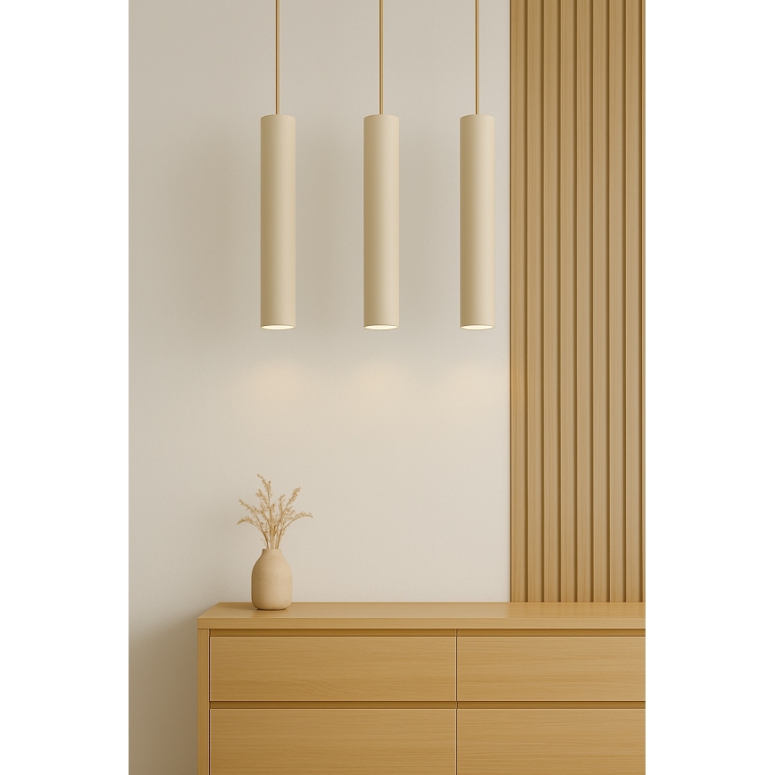 Brilagi - Pendellamp met kabel 3xGU10/15W/230V beige/goud
