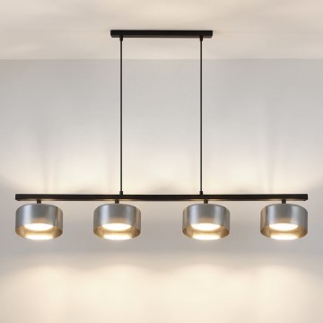 Brilagi - Pendellamp met kabel AURA LUX 4xGX53/30W/230V zwart/rookglas