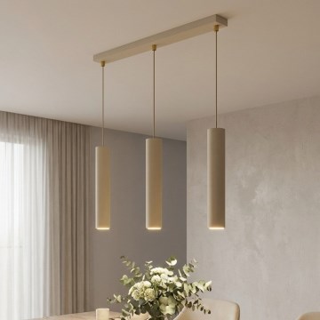 Brilagi - Pendellamp met kabel TUBE 3xGU10/15W/230V beige/goud
