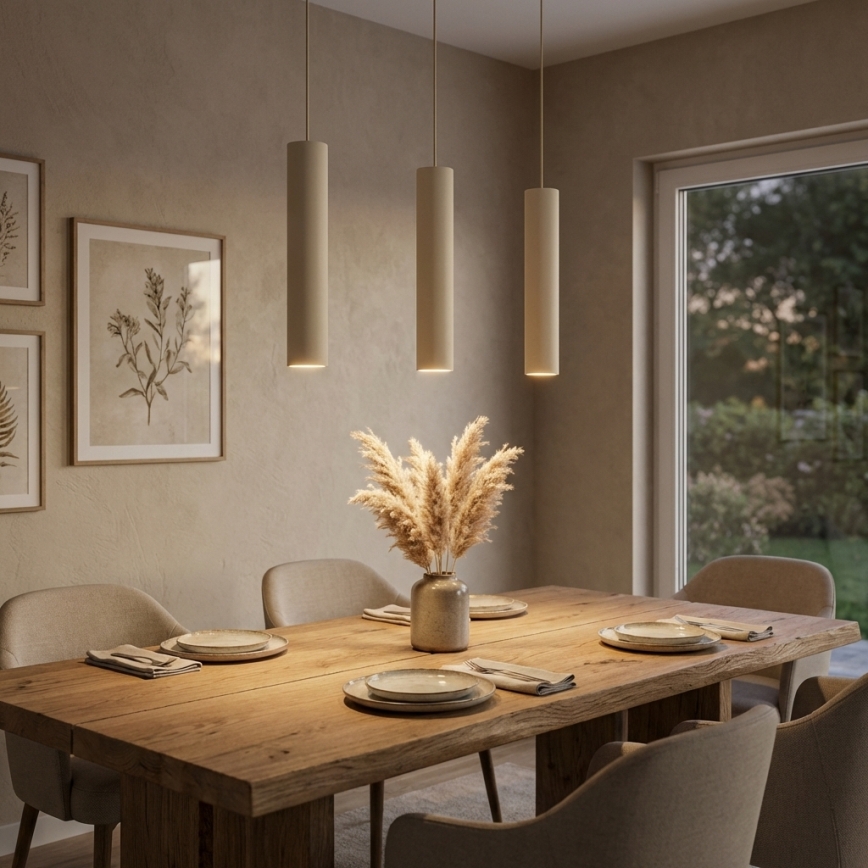 Brilagi - Pendellamp met kabel TUBE 3xGU10/15W/230V beige/goud