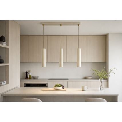 Brilagi - Pendellamp met kabel TUBE 3xGU10/15W/230V beige/goud