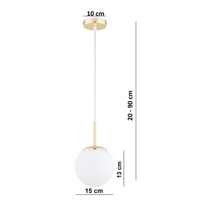 Brilagi - Pendellamp MILO aan kabel 1xE27/60W/230V goudkleurig
