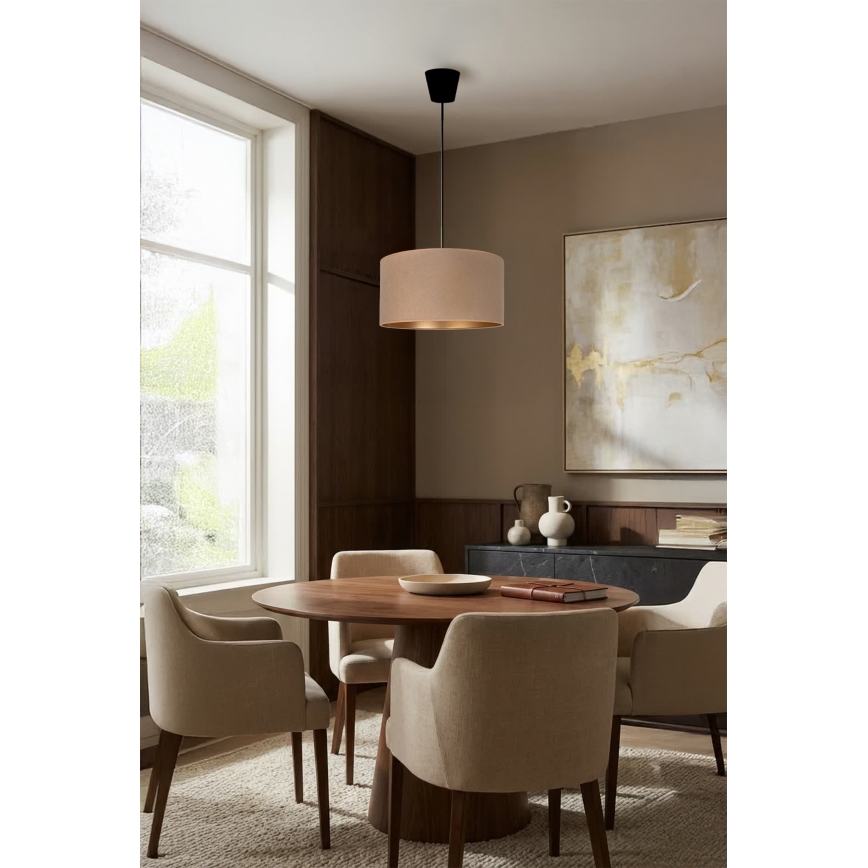 Brilagi - Pendellamp VELVET met kabel 1xE27/60W/230V Ø 40 cm beige/goud