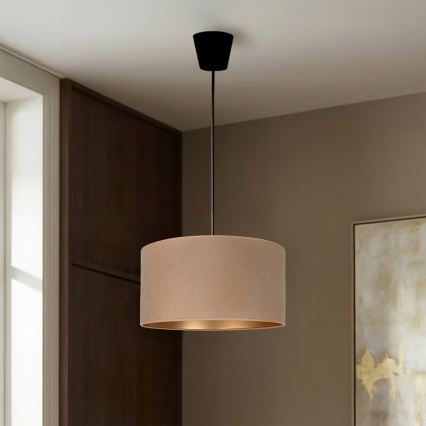 Brilagi - Pendellamp VELVET met kabel 1xE27/60W/230V Ø 40 cm beige/goud