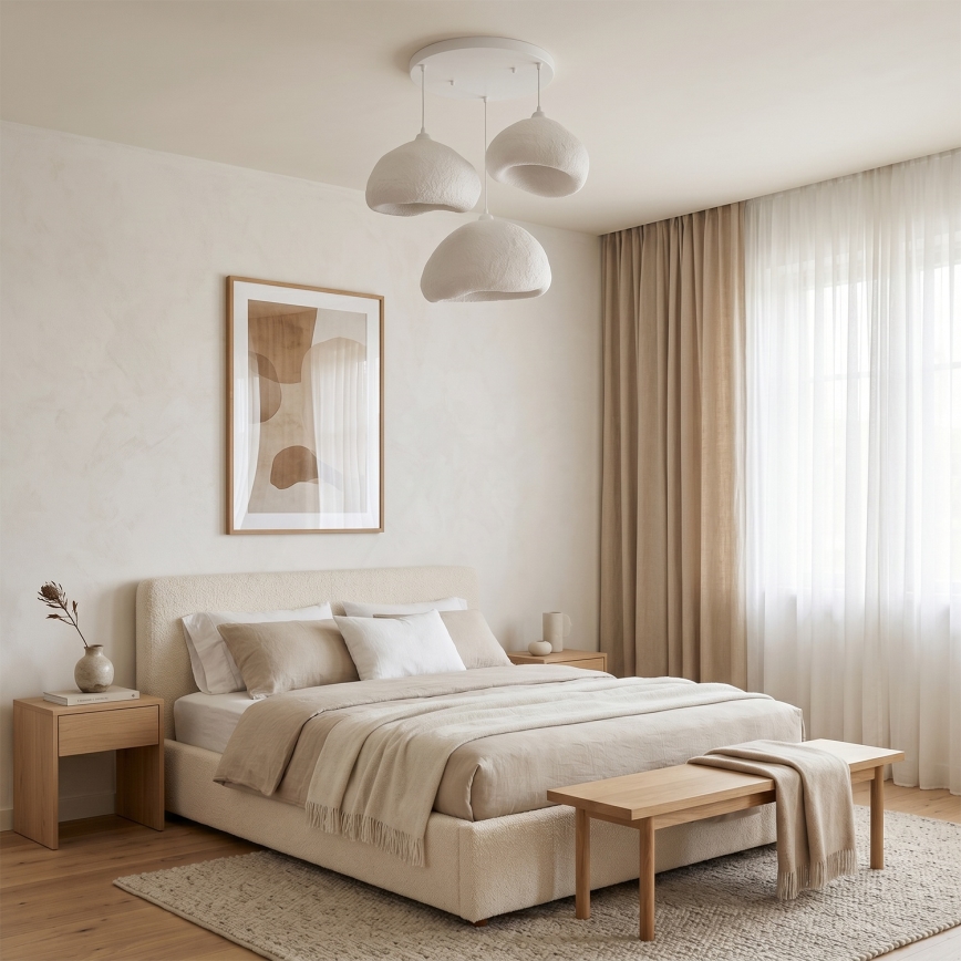 Brilagi - Pendellamp WABI SABI 3xE27/40W/230V, Ø 82 cm, wit