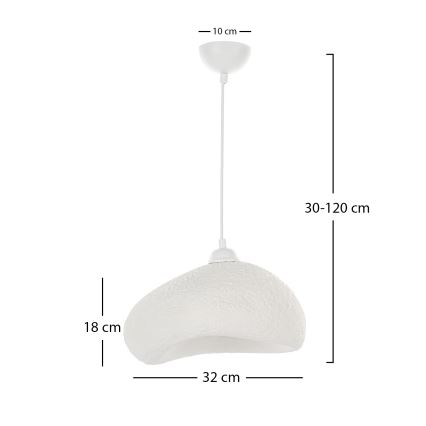 Brilagi - Pendellamp WABI SABI aan kabel 1xE27/40W/230V Ø 32 cm wit
