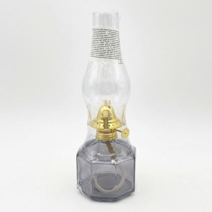 Brilagi - Petroleumlamp MERLIN gerookt/grijs
