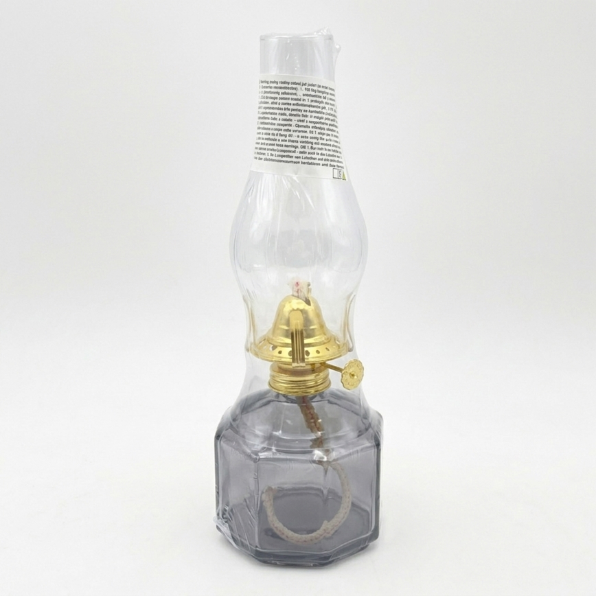 Brilagi - Petroleumlamp MERLIN gerookt/grijs