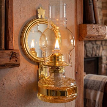 Brilagi - Petroleumlamp MERLIN glanzend goudkleurig