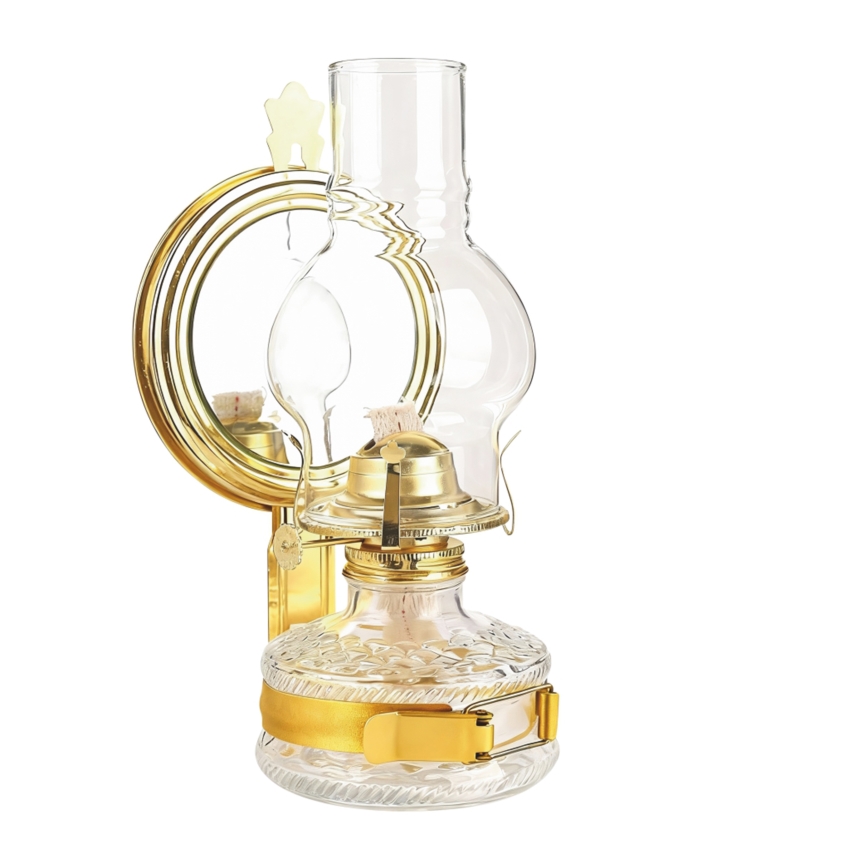 Brilagi - Petroleumlamp MERLIN glanzend goudkleurig