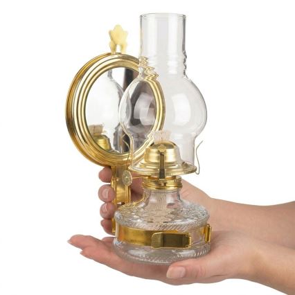 Brilagi - Petroleumlamp MERLIN glanzend goudkleurig