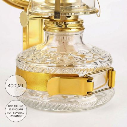 Brilagi - Petroleumlamp MERLIN glanzend goudkleurig