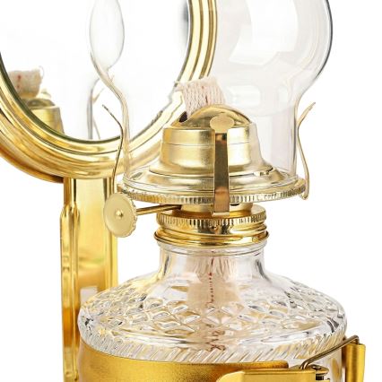 Brilagi - Petroleumlamp MERLIN glanzend goudkleurig