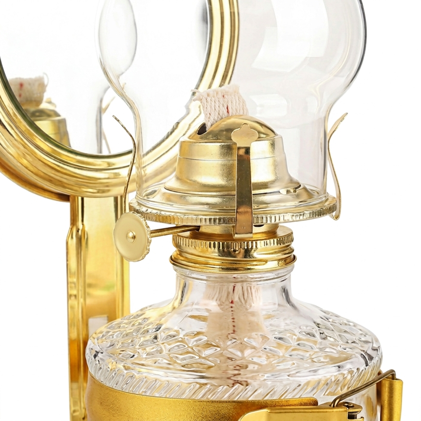 Brilagi - Petroleumlamp MERLIN glanzend goudkleurig