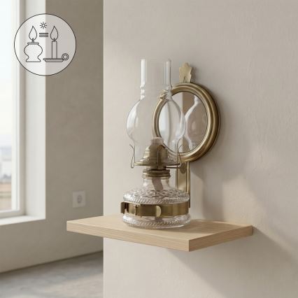 Brilagi - Petroleumlamp MERLIN goud/patina