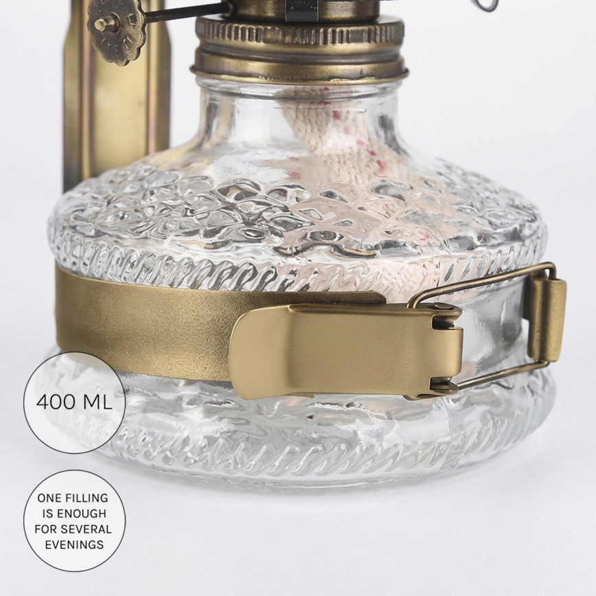 Brilagi - Petroleumlamp MERLIN goud/patina