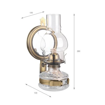 Brilagi - Petroleumlamp MERLIN goud/patina