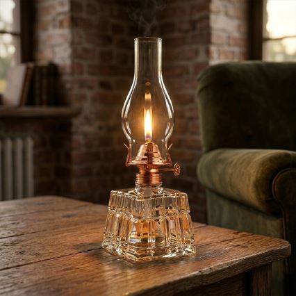 Brilagi - Petroleumlamp MERLIN helder/brons/patina