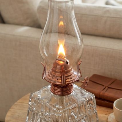 Brilagi - Petroleumlamp MERLIN helder/brons/patina