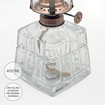 Brilagi - Petroleumlamp MERLIN helder/brons/patina
