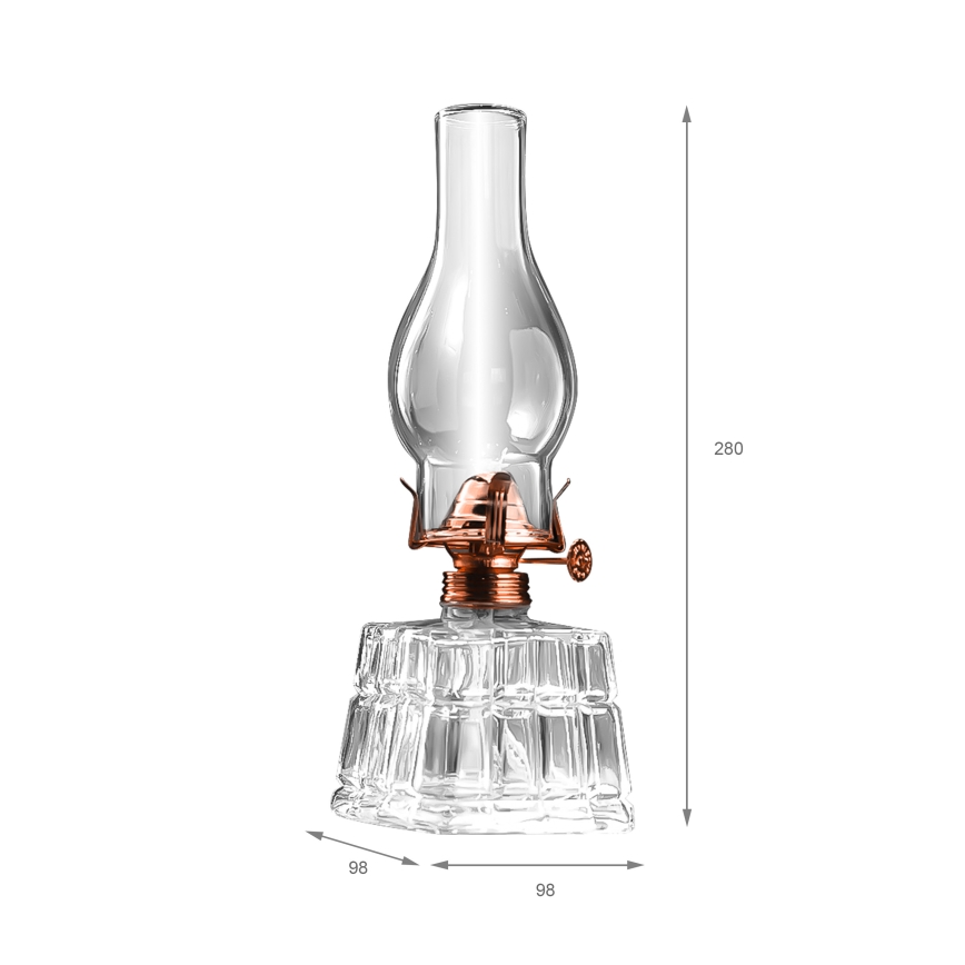 Brilagi - Petroleumlamp MERLIN helder/brons/patina