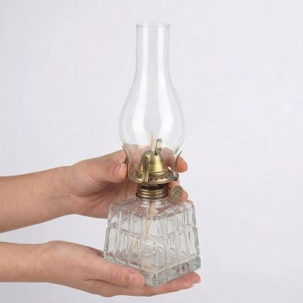 Brilagi - Petroleumlamp MERLIN helder/goud/patina