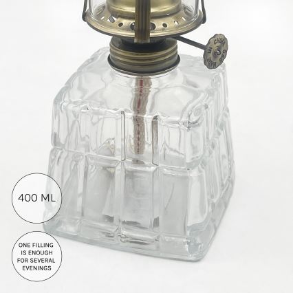 Brilagi - Petroleumlamp MERLIN helder/goud/patina