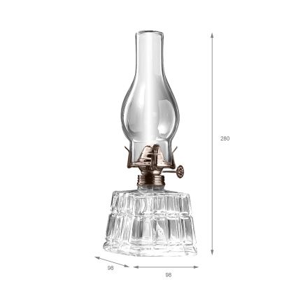 Brilagi - Petroleumlamp MERLIN helder/goud/patina