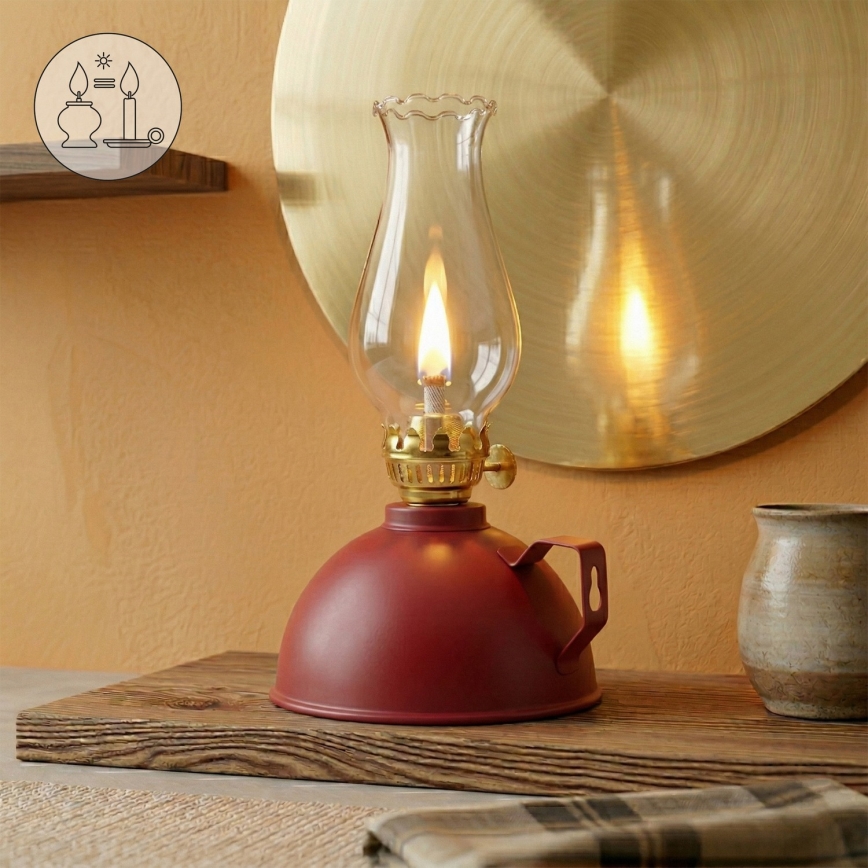 Brilagi - Petroleumlamp MERLIN, rood