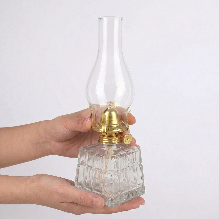 Brilagi - Petroleumlamp MERLIN transparant/goud