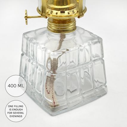 Brilagi - Petroleumlamp MERLIN transparant/goud