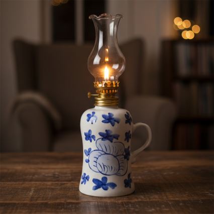 Brilagi - Petroleumlamp MERLIN wit/blauw