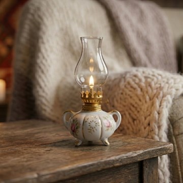 Brilagi - Petroleumlamp MERLIN wit/goud