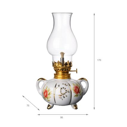 Brilagi - Petroleumlamp MERLIN wit/goud