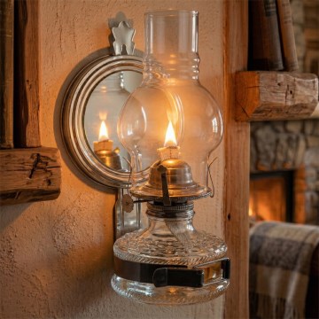 Brilagi - Petroleumlamp MERLIN zwart-chroom