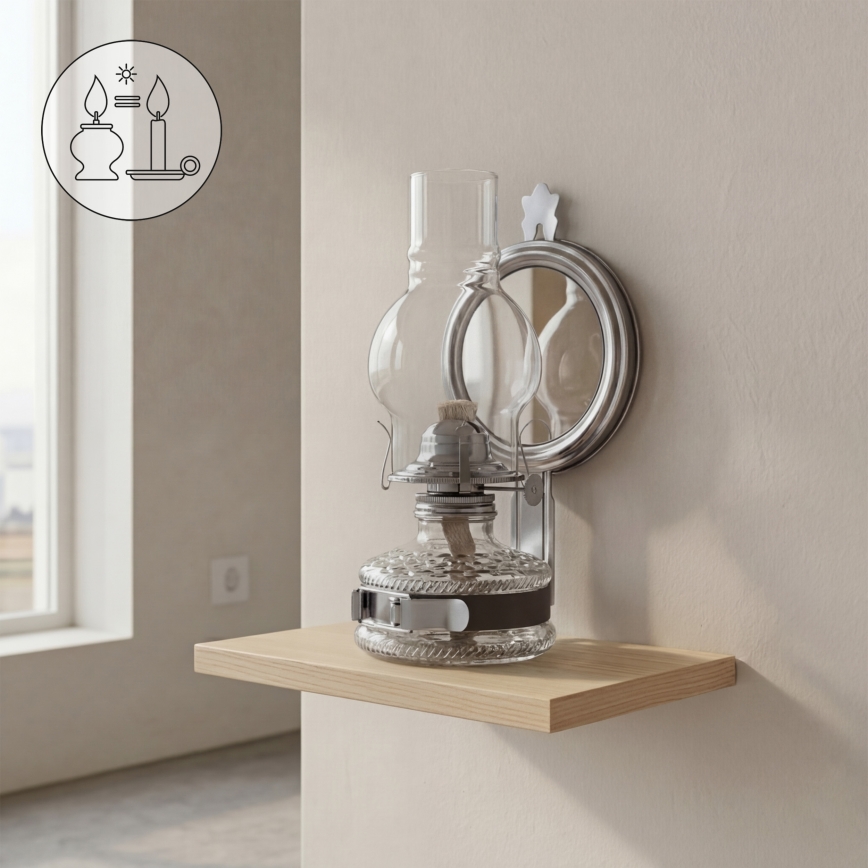 Brilagi - Petroleumlamp MERLIN zwart-chroom