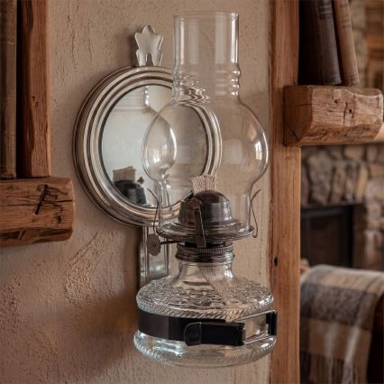 Brilagi - Petroleumlamp MERLIN zwart-chroom