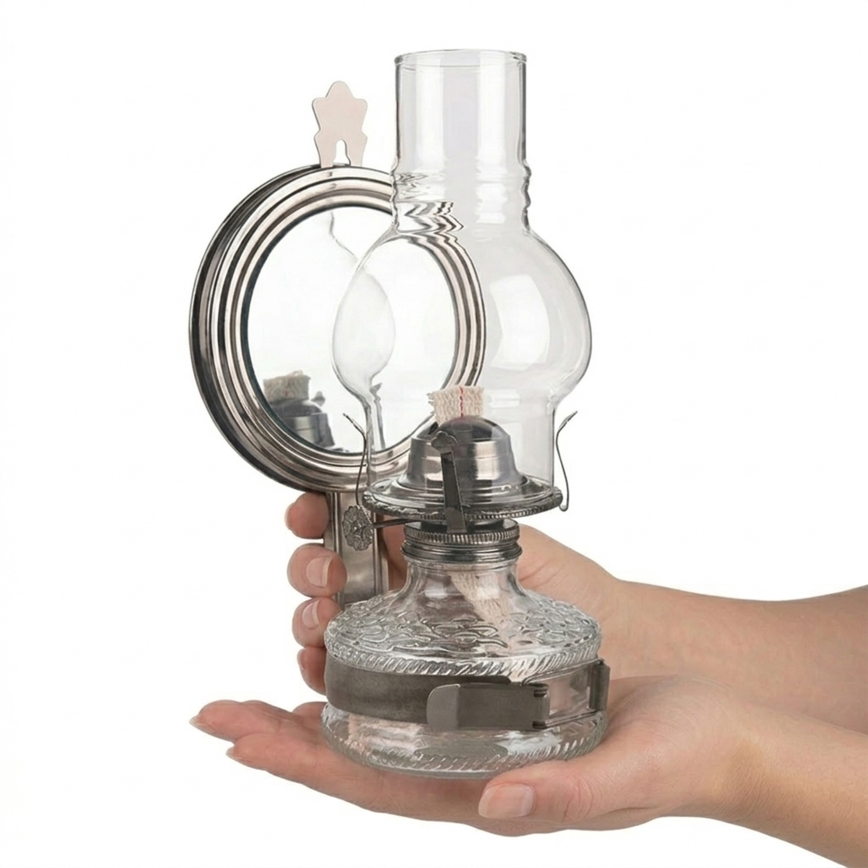 Brilagi - Petroleumlamp MERLIN zwart-chroom