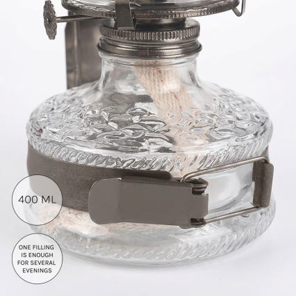 Brilagi - Petroleumlamp MERLIN zwart-chroom