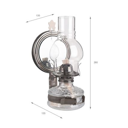 Brilagi - Petroleumlamp MERLIN zwart-chroom
