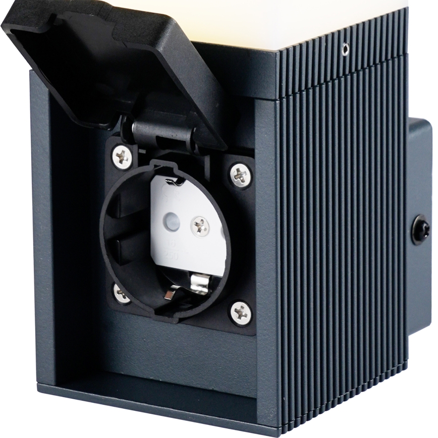 Brilagi - Buitenwandlamp met SCHUKO-stopcontact PILLAR 1xG9/11W/230V IP44 antraciet