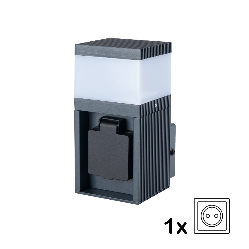 Brilagi - Buitenwandlamp met SCHUKO-stopcontact PILLAR 1xG9/11W/230V IP44 antraciet