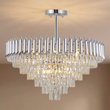 BRILAGI - Plafondkroonluchter ECLIPSE 12xE14/10W/230V Ø 78 cm zilver