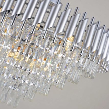 BRILAGI - Plafondkroonluchter ECLIPSE 12xE14/10W/230V Ø 78 cm zilver
