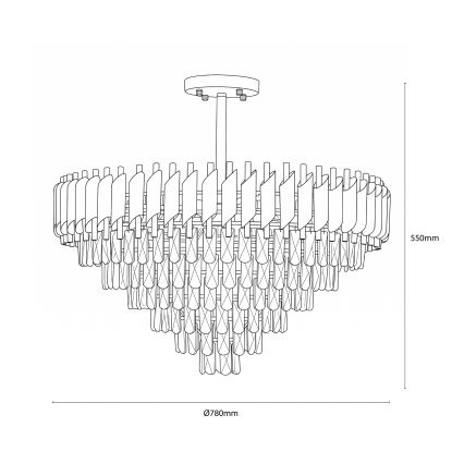 BRILAGI - Plafondkroonluchter ECLIPSE 12xE14/10W/230V Ø 78 cm zilver