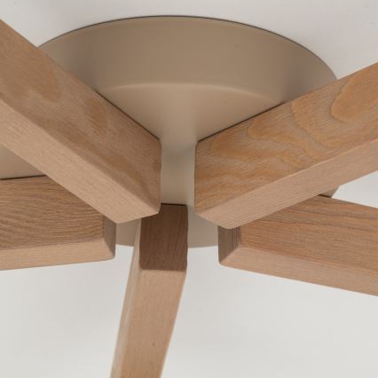 Brilagi - Plafondkroonluchter LATTE SABIA 5xE27/15W/230V grenen/wit