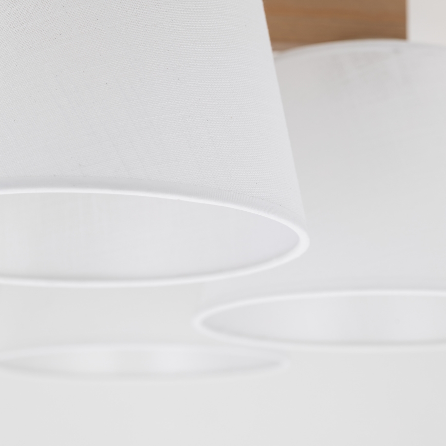 Brilagi - Plafondkroonluchter LATTE SABIA 5xE27/60W/230V grenen/wit