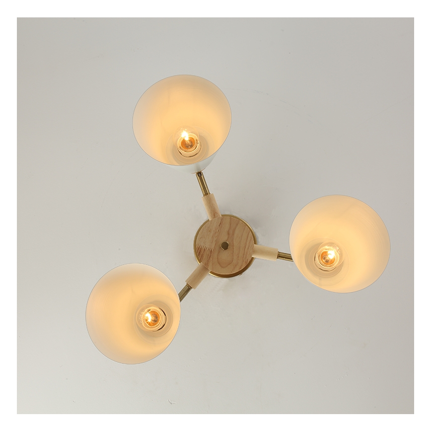 Brilagi - Plafondkroonluchter LUND WOOD 3xE27/40W/230V Ø 50 cm rubberhout